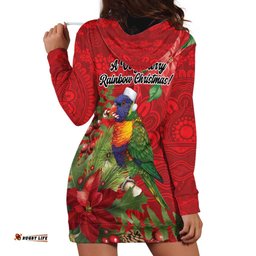 Aussie Rainbow lorikeet Hoodie Dress Aboriginal Inspired Christmas LT9