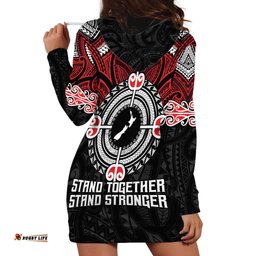 Aotearoa Proud To Be Maori Hoodie Dress New Zealand Fight Together LT9