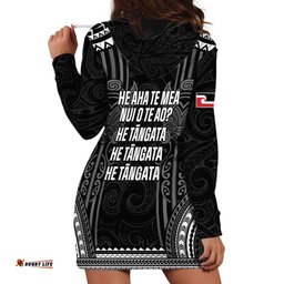 Aotearoa Toitu Te Tiriti Hoodie Dress No Kiwi Without Iwi LT05