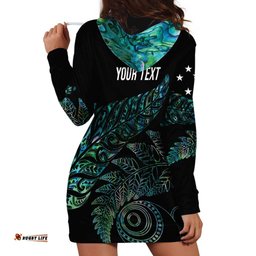 Aotearoa Personalized Lawn Bowls Maori Hoodie Dress New Zealand Paua Shell Tribal Silver Fern LT7