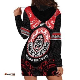 Aotearoa Toitu Te Tiriti Hoodie Dress Haka Tiki Honour The Treaty LT14