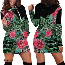 Australia Hakea Hoodie Dress Aussie Native Flowers Indigenous Art LT14