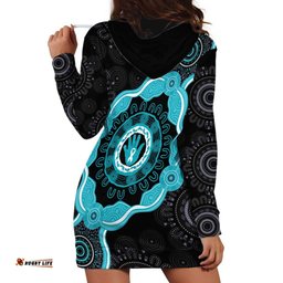 Australia Ovarian Cancer Awareness Hoodie Dress Brave Strong Teal Ribbon Aboriginal Art LT14