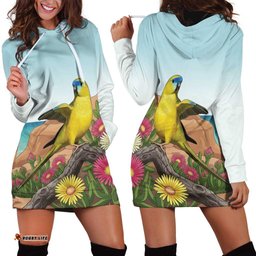Australia Rock Parrot Hoodie Dress Pigface Carpobrotus Rocky Island Vibes LT14
