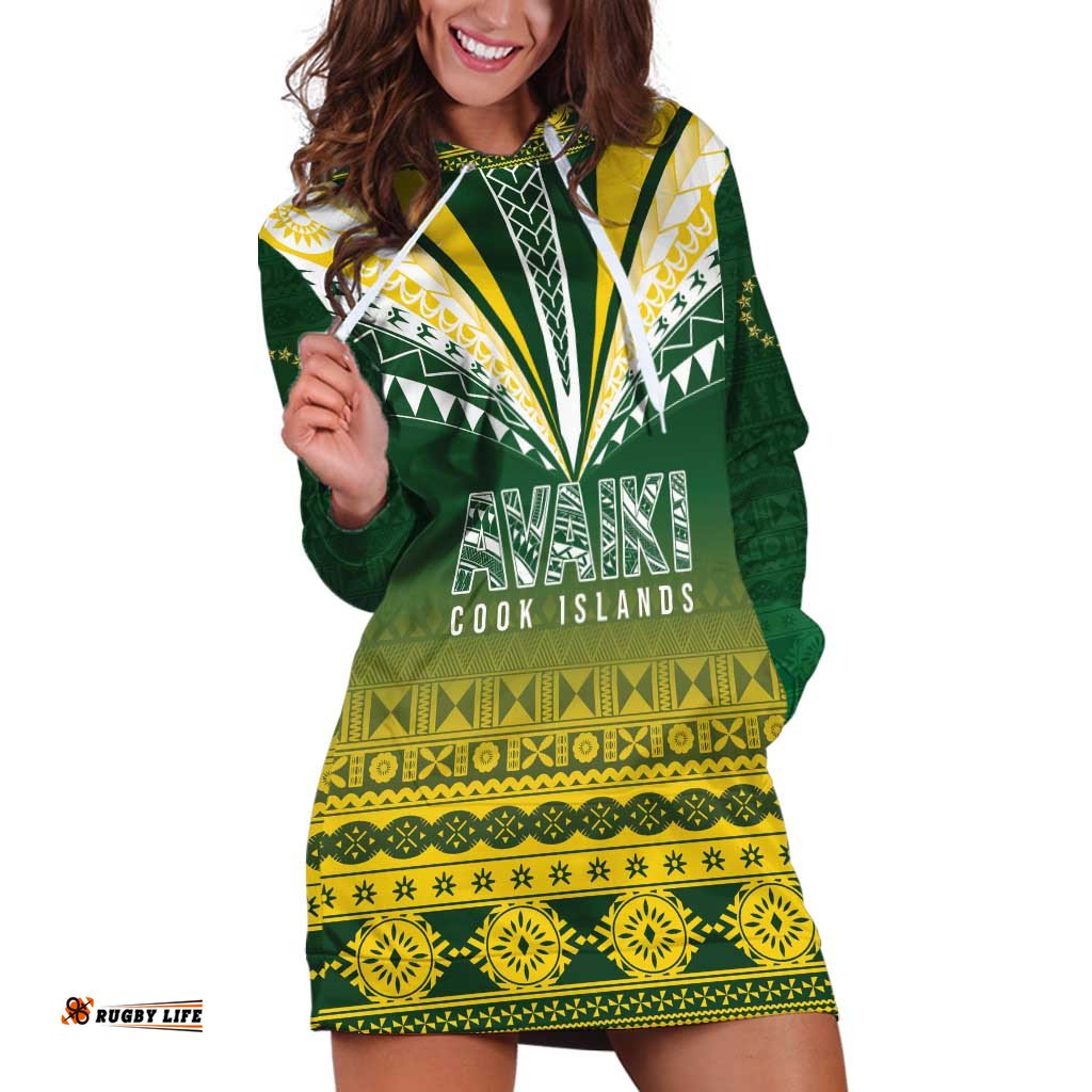 Cook Islands Rugby Custom Hoodie Dress Kuki Avaiki LT7