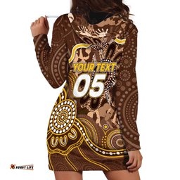 Custom Hawks Football Hoodie Dress Aboriginal Dot Art Pattern DT05
