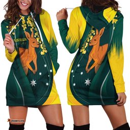 Australia Day Hoodie Dress Kangaroo National Color LT7