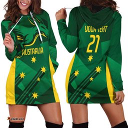 Australia Kangaroo Custom Hoodie Dress Aussie National Color Sporty Pattern LT9
