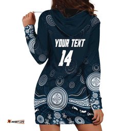 Custom Carlton Football Hoodie Dress Go Blues Aboriginal Art LT14
