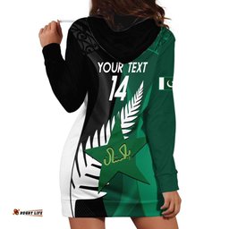 Custom New Zealand And Pakistan Cricket Hoodie Dress 2025 Black Cap Shaheens Together LT14
