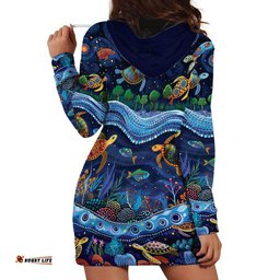 Australian Landscapes Hoodie Dress Aboriginal Dreamtime Story LT9