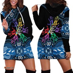 Autism Awareness Australia Indigenous Hoodie Dress We All Have Different Abilities LT14