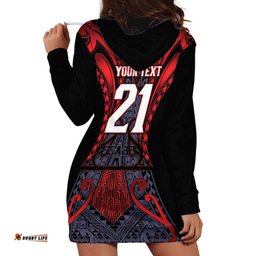Custom New Zealand Hoodie Dress Maori Kiwiana Pattern Tukutuku Motif LT9