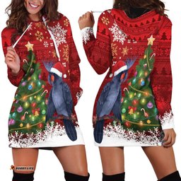 Australia Palm Cockatoo Christmas Hoodie Dress Goliath Cockatoo Santa Merry Chrissie LT14