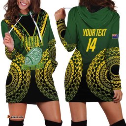 Custom Avaiki Cook Islands Rugby Hoodie Dress Kuki Airani Tatau Black LT14