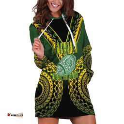 Custom Avaiki Cook Islands Rugby Hoodie Dress Kuki Airani Tatau Black LT14