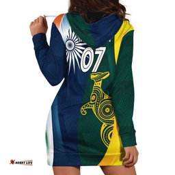 Custom India and Australia Cricket Hoodie Dress Special Half-Half Mix LT7