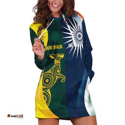 Custom India and Australia Cricket Hoodie Dress Special Half-Half Mix LT7