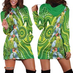 Budgerigar Australia Hoodie Dress Aussie Common Parakeet Indigenous Art LT14