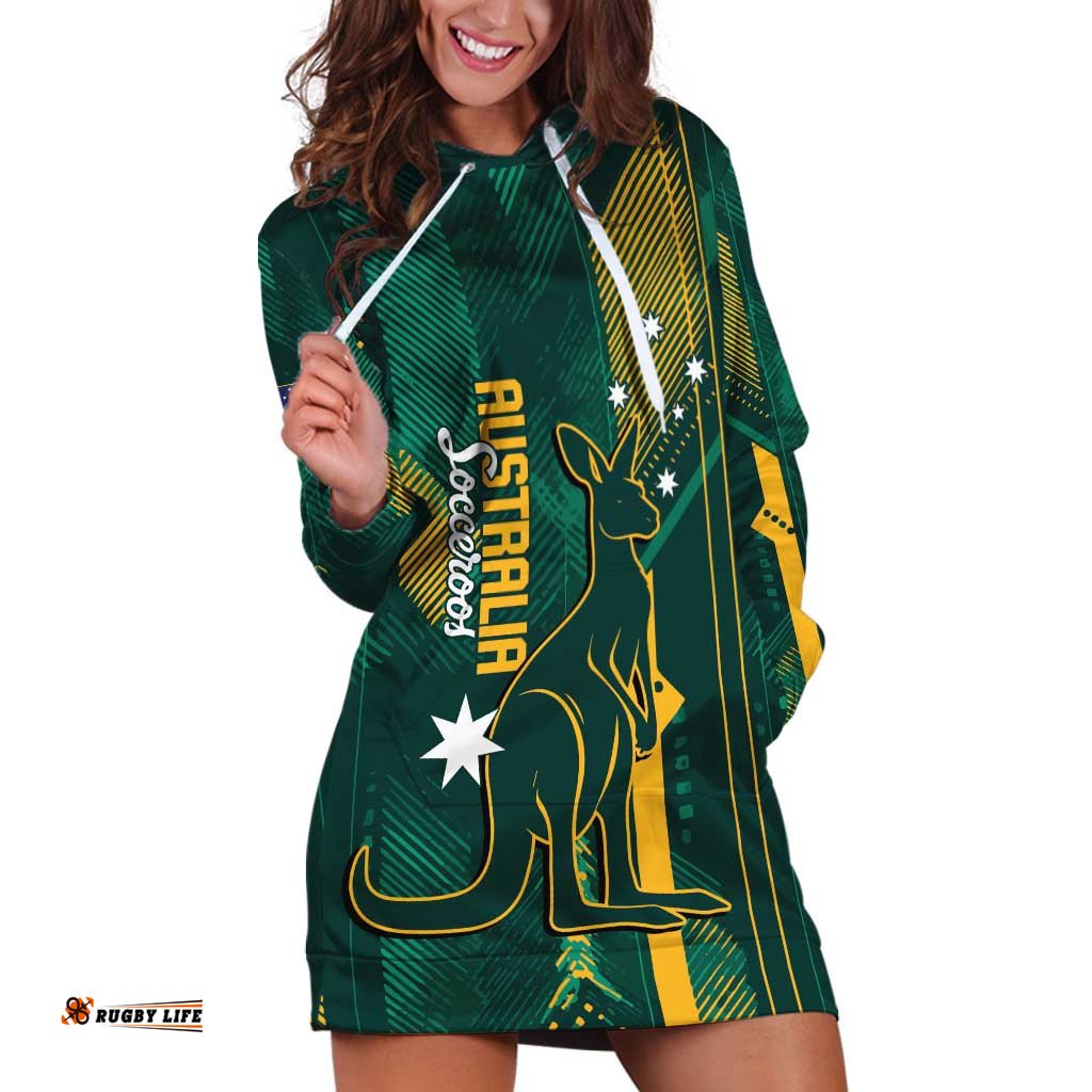 Australia Socceroos 2026 Custom Hoodie Dress Go Aussie Kangaroo National Color LT14