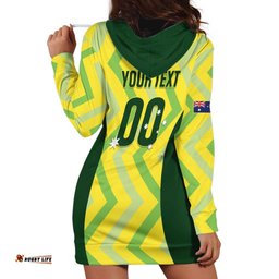 Custom Australia Socceroos 2025 Hoodie Dress Forever Golden LT01