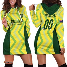 Custom Australia Socceroos 2025 Hoodie Dress Forever Golden LT01