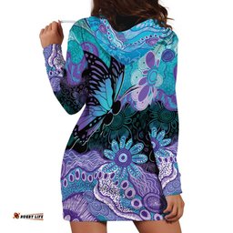 Australia Indigenous Teal Purple Contemporary Aboriginal Art Hoodie Dress Hope Is Real LT7