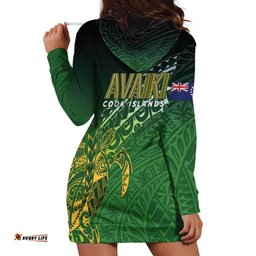 Cook Islands Rugby Kuki Avaiki Hoodie Dress Tribal Turtle LT7