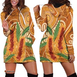 Australia Bottlebrush Hoodie Dress Callistemon Aussie Native Flowers Indigenous Art LT14