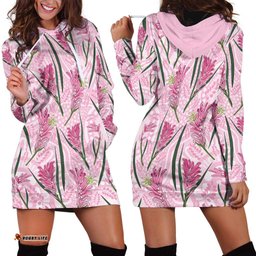 Australia Kangaroo Paws Hoodie Dress Aussie Native Flowers Indigenous Art LT14