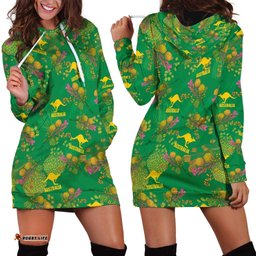 Australia Billy Buttons Hoodie Dress Aussie Pycnosorus Kangaroo Seamless Style LT14