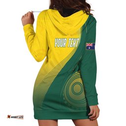 Australia Bowls Personalised Hoodie Dress Basic Marble Glaze - National Color LT7