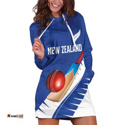 Custom New Zealand Cricket Hoodie Dress Kiwi Birds Haka Dance Blue Fern Sporty Style LT03
