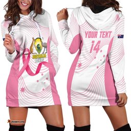Custom Bowls Australia Breast Cancer Hoodie Dress Pink Ribbon Curve Sporty LT14