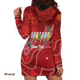 Australia Budgerigar Christmas Personalised Hoodie Dress Budgies Hakea Have A Good Chrissie LT14