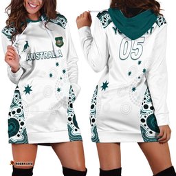 Custom Australia Rugby 2026 Hoodie Dress Go Wallabies Aboriginal Pattern White Version LT05
