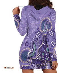 Australia Epilepsy Awareness Hoodie Dress Aboriginal Purple Ribbon with Seahorse LT7