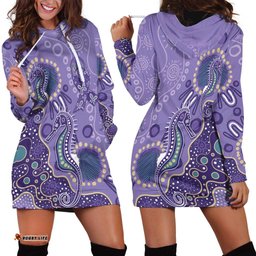 Australia Epilepsy Awareness Hoodie Dress Aboriginal Purple Ribbon with Seahorse LT7