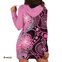 Australia Grevillea Hoodie Dress Aussie Native Spider Flower Indigenous Art LT14