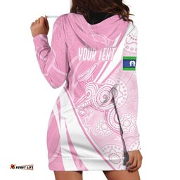 Australia Bowls Personalised Indigenous Pink Round Hoodie Dress LT7