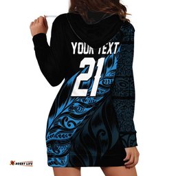 New Zealand Lawn Bowls Custom Hoodie Dress Blue Maori Warrior Tribal Silver Fern LT9