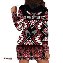 Personalised Taniko Motifs Aotearoa Hoodie Dress Waitangi Kowhaiwhai Kiwi LT7
