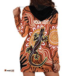 Personalised Australia Lizard NAIDOC Week 2026 Hoodie Dress 50 Years of Deadly Aboriginal Art LT14