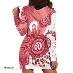 NAIDOC Week 2026 Hoodie Dress 50 Years Deadly Dhari Pink Aboriginal Art LT14