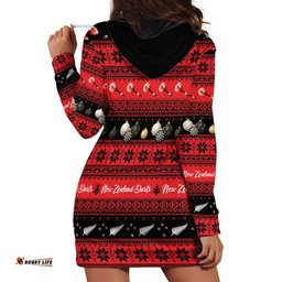 New Zealand Darts Christmas Hoodie Dress Merry Xmas Aotearoa Maori Red LT14