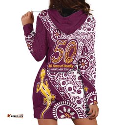 Manly Warringah Sea Eagles NAIDOC Week 2026 Hoodie Dress Aboriginal Lizard Dot Painting - 50 Years of Deadly TS04