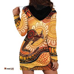 Indigenous Kangaroo Australia Hoodie Dress Australian Aboriginal Art Proud LT14