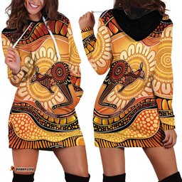 Indigenous Kangaroo Australia Hoodie Dress Australian Aboriginal Art Proud LT14