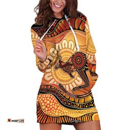 Indigenous Kangaroo Australia Hoodie Dress Australian Aboriginal Art Proud LT14