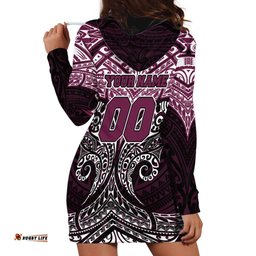 Personalized Manly Warringah Sea Eagles Hoodie Dress Polynesian Tribal Pattern Style TS04